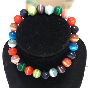 Glass bead stretch bracelet